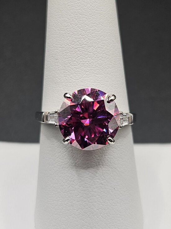 Jewelry - 925 STERLING SILVER MOISSANITE 5CTW PINK SOLITAIRE RING SIZE 8